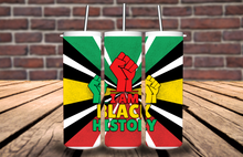 Load image into Gallery viewer, JUNETEENTH Themed 20oz Skinny Tumblers
