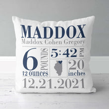 Load image into Gallery viewer, Birth Announcement Pillow for Baby
