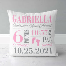 Load image into Gallery viewer, Birth Announcement Pillow for Baby
