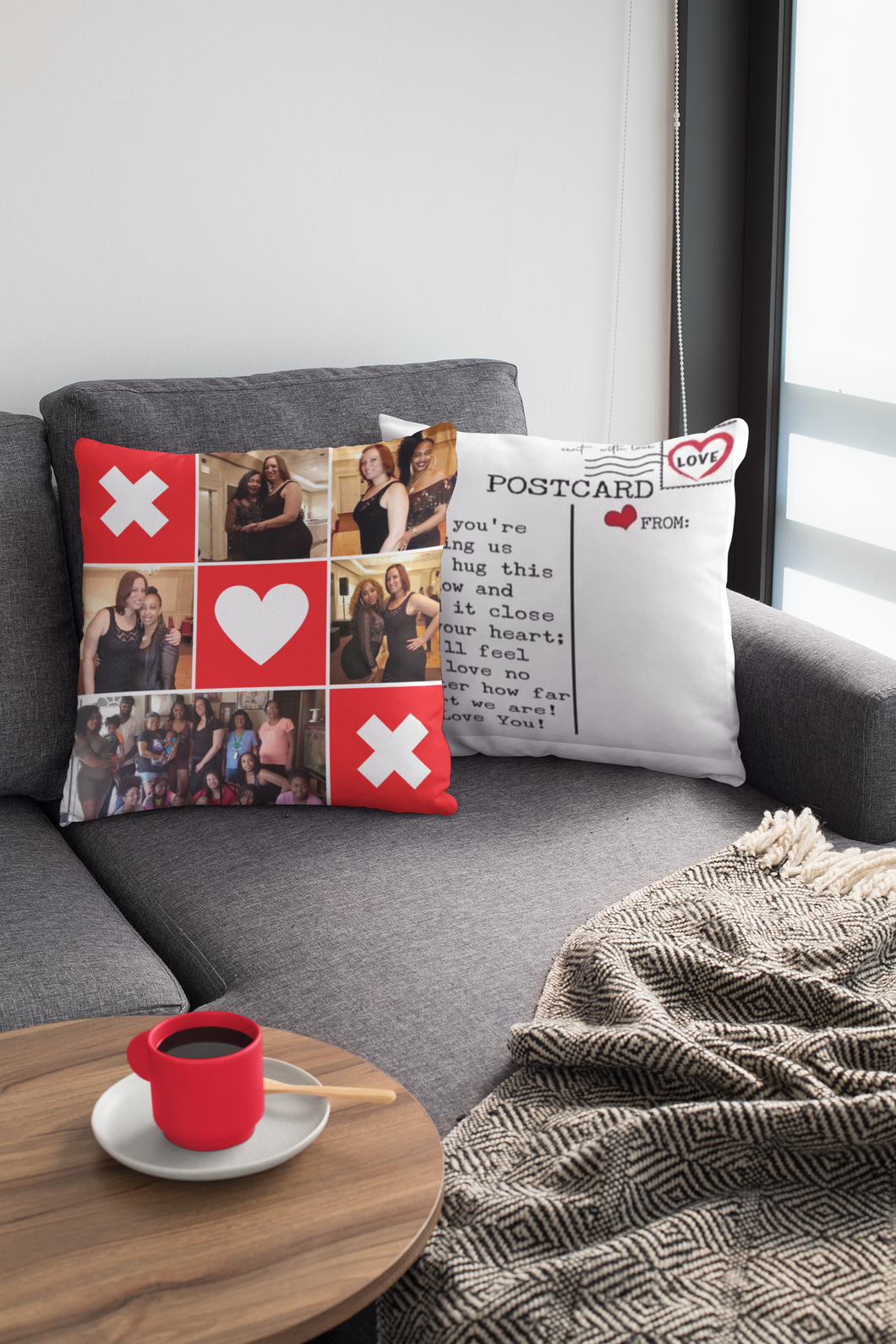 POSTCARD THEMED PILLOW